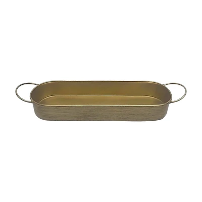 Summer Gold Metal Small Long Decorative Tray