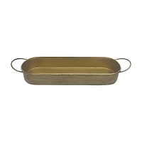 Summer Gold Metal Small Long Decorative Tray