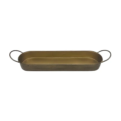 Summer Gold Metal Large Long Decorative Tray