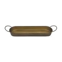 Summer Gold Metal Large Long Decorative Tray