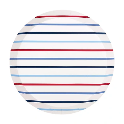 Patriotic 9 in Striped Paper Plate, 8 ct