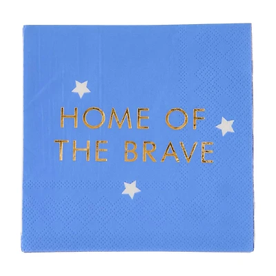 "Home of the Brave" Beverage Napkin, 16 ct