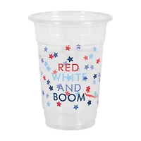 "Red White & Boom" Plastic Cups, 16 oz, 8 ct