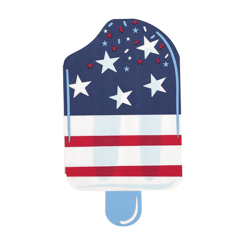 Patriotic Popsicle-Shaped Napkin, 16 ct