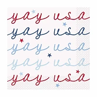 "Yay USA" Patriotic Paper Luncheon Party Napkins, 16 ct