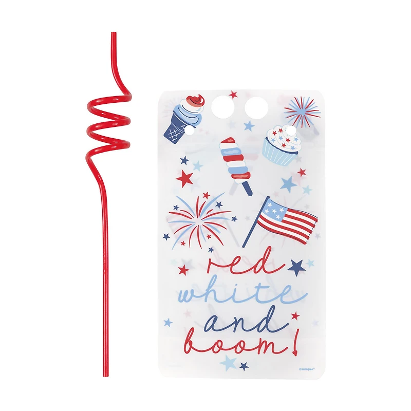 Unique Party Patriotic Drink Pouches, 4 ct