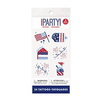 Unique Party Patriotic Temporary Tattoos, 24 ct