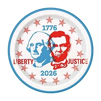 Patriotic Red, White and Blue 250th Party Plates, 9 in, 8 ct