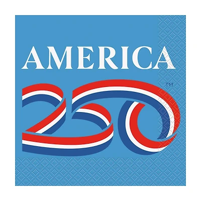 Patriotic Red, White and Blue 250th Luncheon Napkins, 16 ct