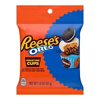 REESE'S OREO® Miniatures Milk Chocolate and White Creme Peanut Butter Cups, Candy Bag, 1.8 oz