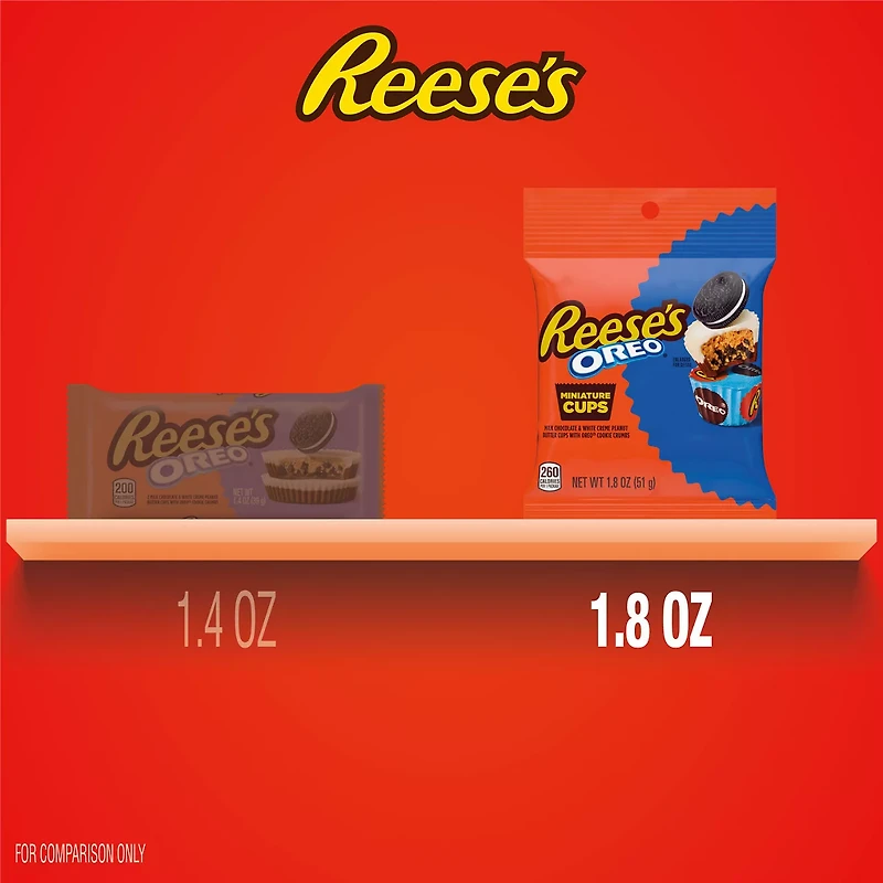 REESE'S OREO® Miniatures Milk Chocolate and White Creme Peanut Butter Cups, Candy Bag, 1.8 oz