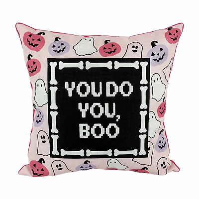Halloween "You Do You Boo" Pillow, 16x16 in