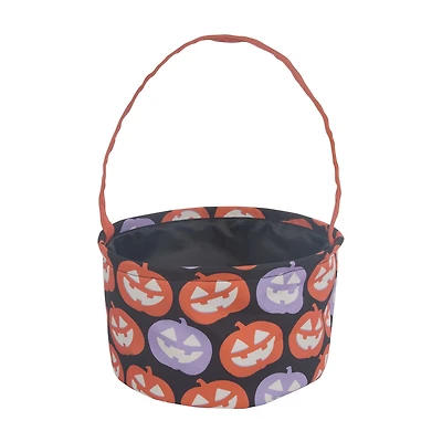 Halloween Fabric Pumpkin Printed Treat Basket