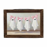 Halloween Ghost with Bow Framed Wall Art, 12x8 in