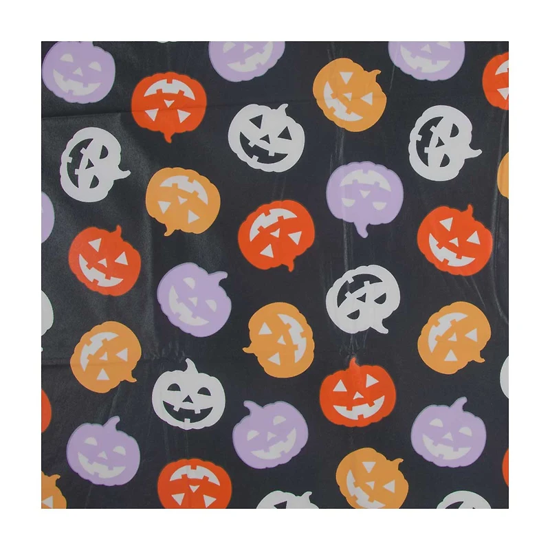 Halloween Glow in the Dark PEVA Pumpkin Printed Tablecloth, 52x70 in
