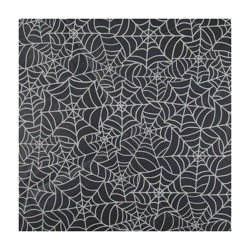 Halloween Glow in the Dark PEVA Spider Web Printed Tablecloth, 52x70 in