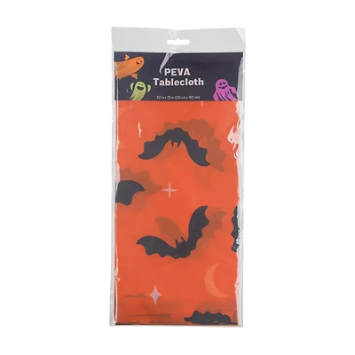 Halloween Bat Print PEVA Tablecloth, 52x72 in