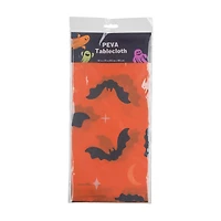 Halloween Bat Print PEVA Tablecloth, 52x72 in