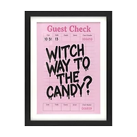 Halloween Pink "Witch Way to the Candy?" Guest Check Wall Art, 12x16 in