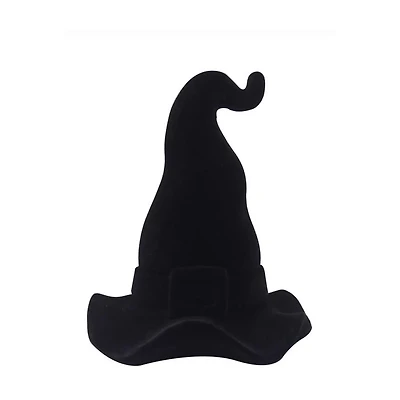 Halloween Flocked Black Witch Hat