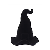 Halloween Flocked Black Witch Hat