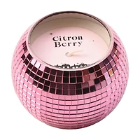 Halloween Pink Citron Berry Scented Disco Ball Glass Candle, 10 oz