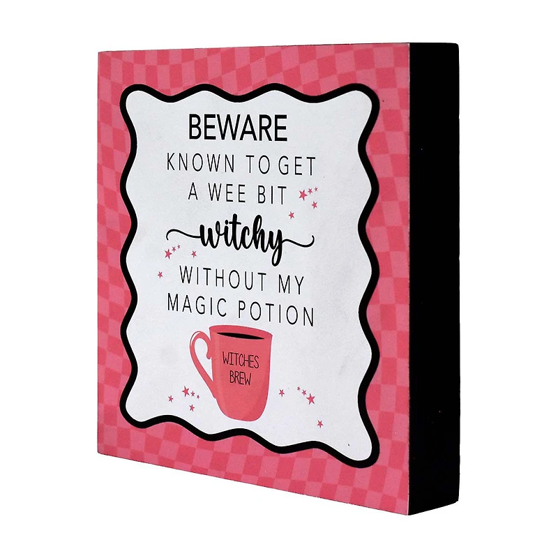 Halloween Pink Witchy Boxtop Decor