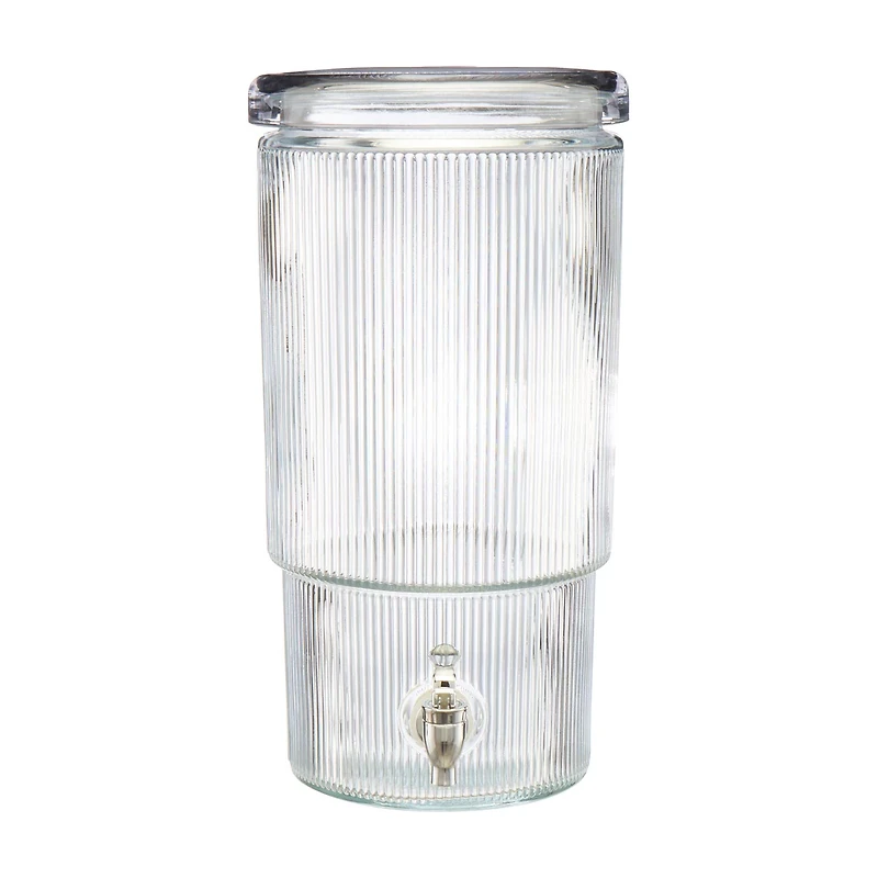 Capri Ribbed Glass Cold Beverage Dispenser, 1.8 g