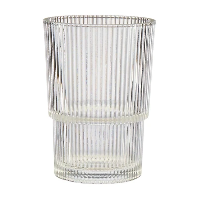 Capri Ribbed Clear Hiball Glass