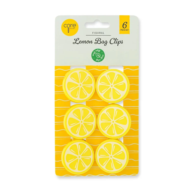Core Kitchen Lemon Slice Bag Clips, Set of 6