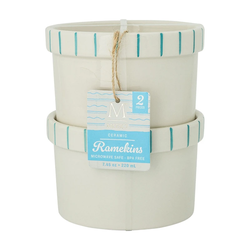 Medici Ceramic Ramekins, 7.45 oz, Set of 2
