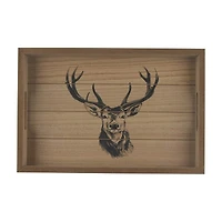 Holly Williams Fall Deer Print Rectangular Wood Tray, 10x15 in