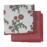 Holly Williams Red Floral Dishcloth Set, 12 in x 12 in, 2 pack