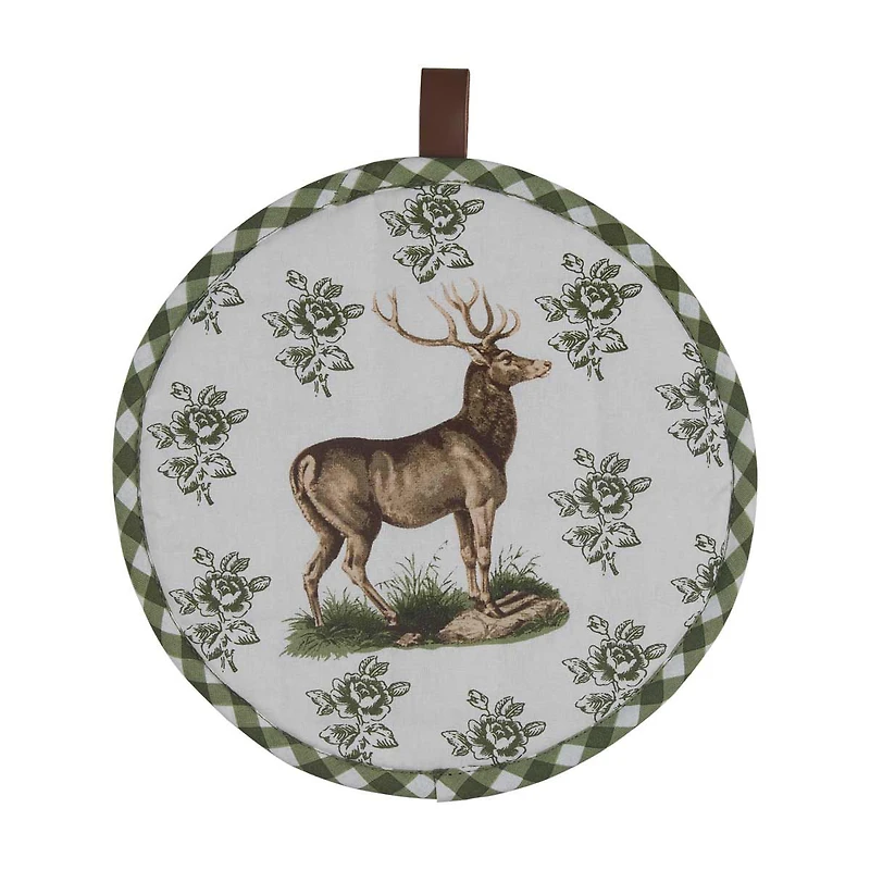 Holly Williams Fall Deer Print Round Pot Holder