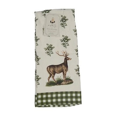 Holly Williams Fall Deer Print Kitchen Towel, 15x25 in