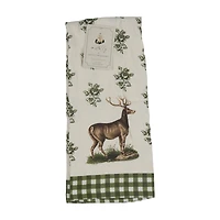 Holly Williams Fall Deer Print Kitchen Towel, 15x25 in