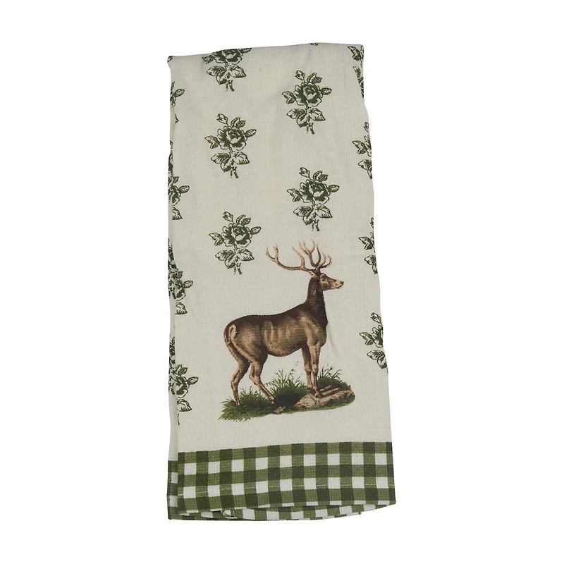 Holly Williams Fall Deer Print Kitchen Towel, 15x25 in
