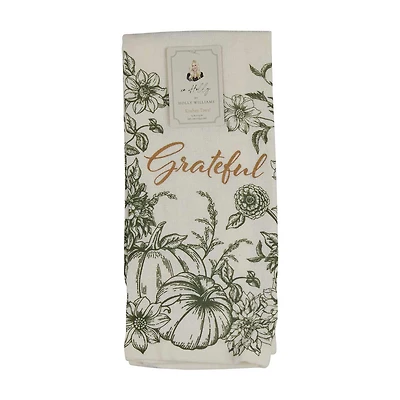 Holly Williams Fall Pumpkin Print Kitchen Towel, 15x25 in