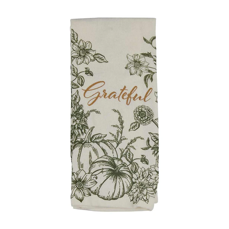 Holly Williams Fall Pumpkin Print Kitchen Towel, 15x25 in