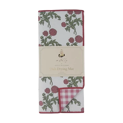 Holly Williams Red Floral Drying Mat, 15 in x 20 in