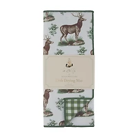 Holly Williams Green Deer Print Drying Mat, 15 in x 20 in
