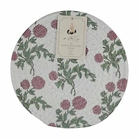 Holly Williams Fall Floral and Solid Round Trivet, 8 in, 2 ct