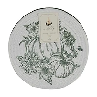 Holly Williams Fall Pumpkin Print Round Trivets, 8 in, 2 ct