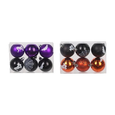 Halloween Hallo Round Ornaments Décor, 6 ct, 2 Assorted Styles