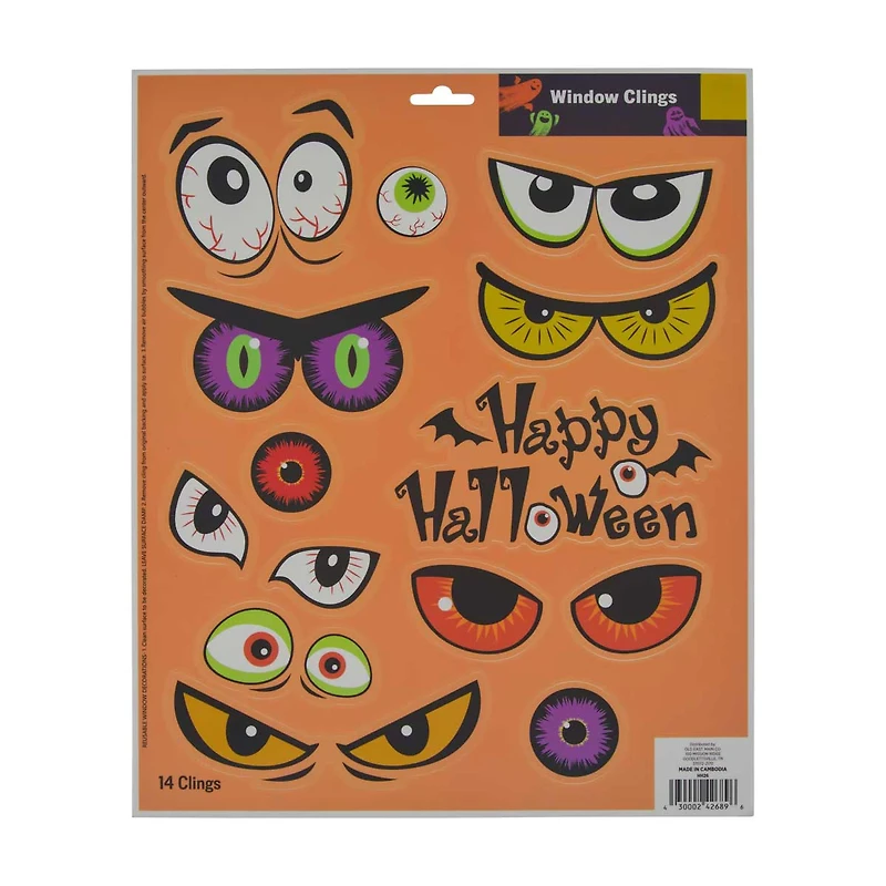 Halloween Eyes Window Clings Décor
