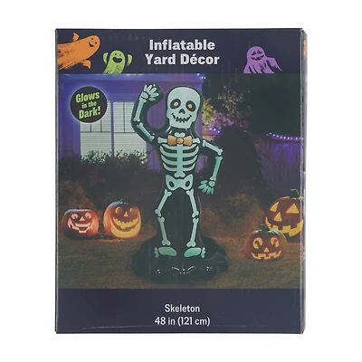 Halloween Blow Up Skeleton Yard Décor, 48 in