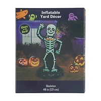 Halloween Blow Up Skeleton Yard Décor, 48 in
