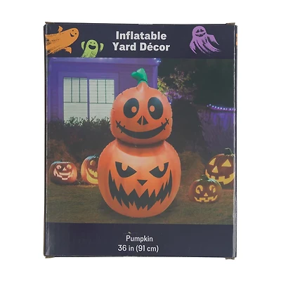 Halloween Blow Up Pumpkin Shaped Inflatable Yard Décor, 36 in