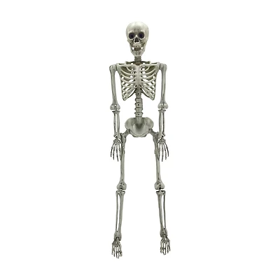 Halloween White Plastic Poseable Skeleton, 60 in