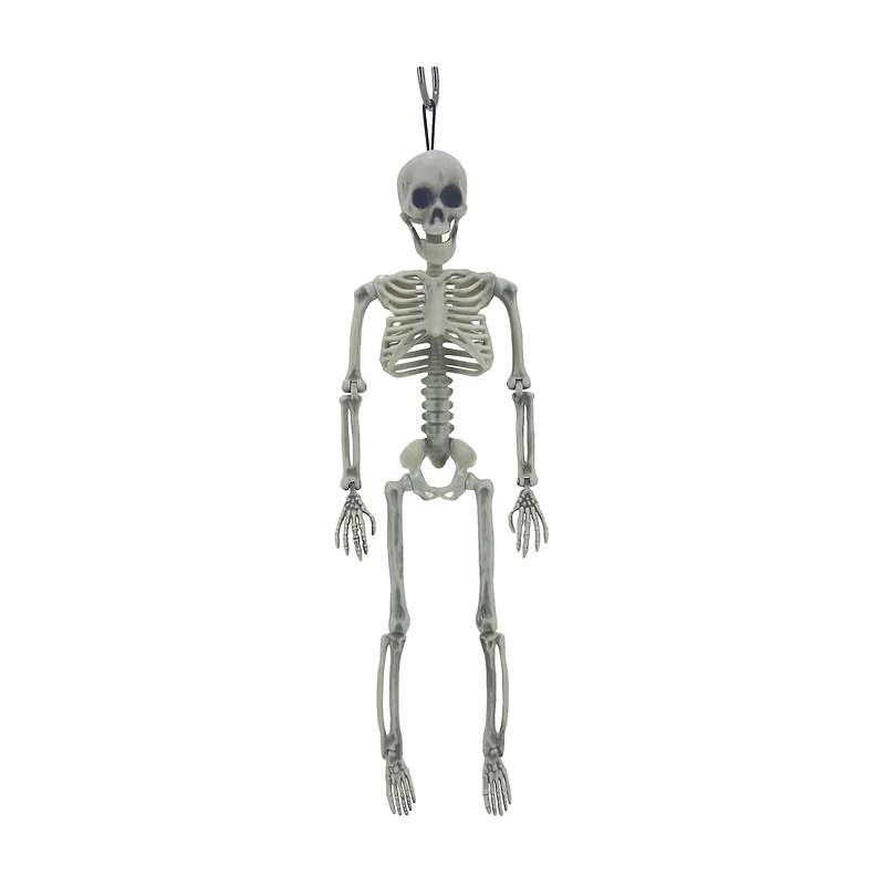 Halloween White Plastic Foldable Skeleton, 15.5 in